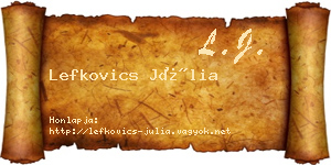 Lefkovics Júlia névjegykártya